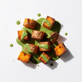 Sweet Potatoes, Cubed Or Green On Green Dressing