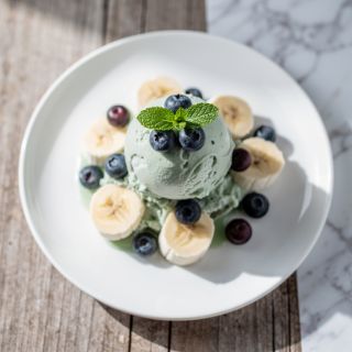 Mint and Blueberry Nice Cream