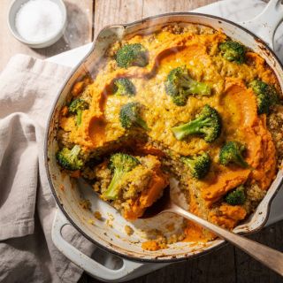"Cheesy" Broccoli & Quinoa Casserole (Vegan)