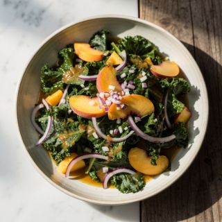 Kale Salad with Peach Vinaigrette
