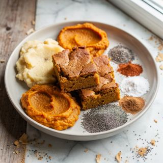 Flourless Pumpkin Chia Seed Blondies