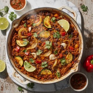 Mexican-Style Vegan Bean and Rice Casserole