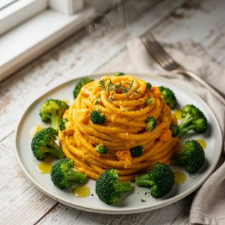 Butternut Squash Mac and Cheese with Broccoli