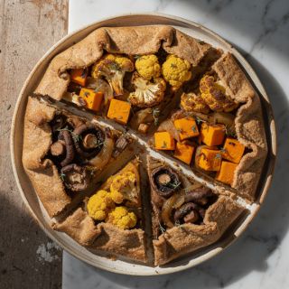 Vegan Galette with Caramelized Onion and Vegetables