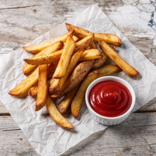 Baked French Fries & Ketchup