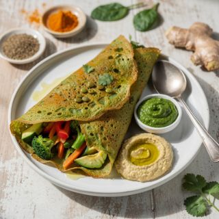 Green Lentil Crepe with Spinach