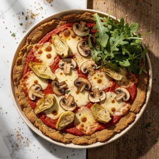 Gluten-Free Homemade Pizza with Arugula Salad