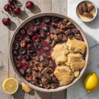 Chocolate Cherry Vegan Cobbler