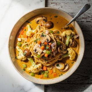 Coconut Curry Noodle Bowls with Mushrooms